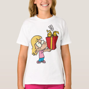 Girl With A Fathers Day Gift Girls T-Shirt