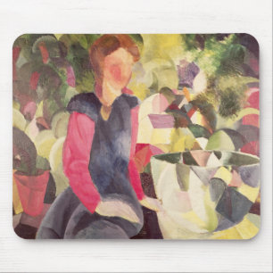 Girl with a Fish Bowl, 20th century Mouse Pad
