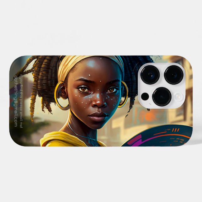 Girl With a Frisbee in a City of the Future Case-Mate iPhone Case (Back (Horizontal))
