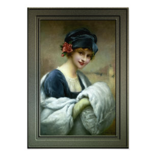Girl With A Fur Muff by Francois Martin-Kavel Photo Print