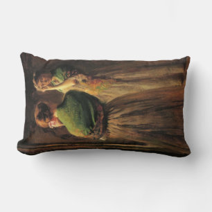 Girl With a Green Shawl (by Joseph DeCamp) Lumbar Cushion