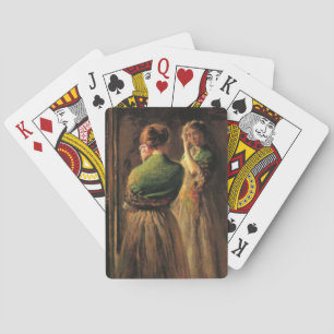 Girl With a Green Shawl (by Joseph DeCamp) Playing Cards