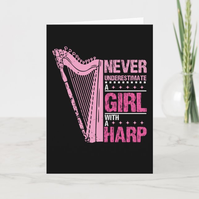 Girl With A Harp Card (Front)