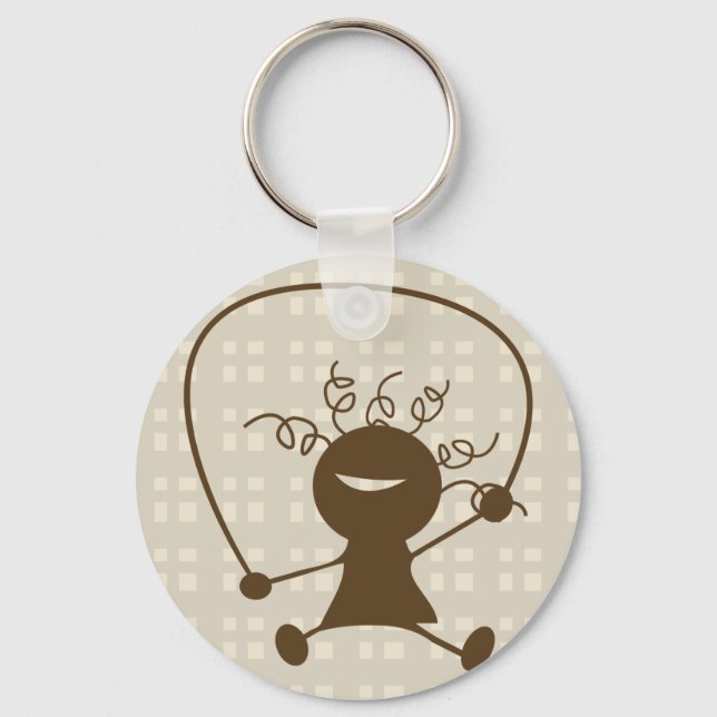 Girl With A Jump Rope Keychain (Front)