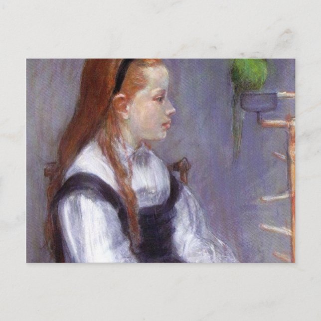 Girl with a Parakeet Postcard (Front)