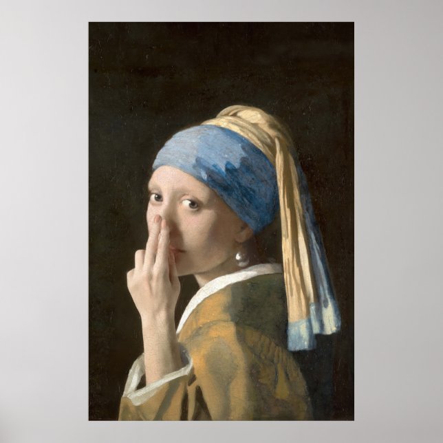 Girl with a Pearl and a Bad Bathroom Smell Poster (Front)