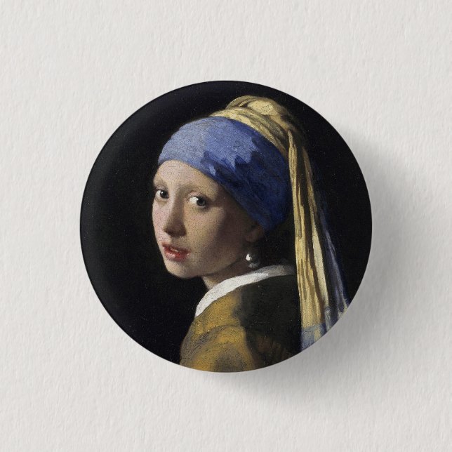 Girl with a Pearl Earring 3 Cm Round Badge (Front)