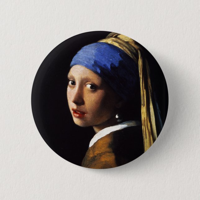Girl with a Pearl Earring 6 Cm Round Badge (Front)
