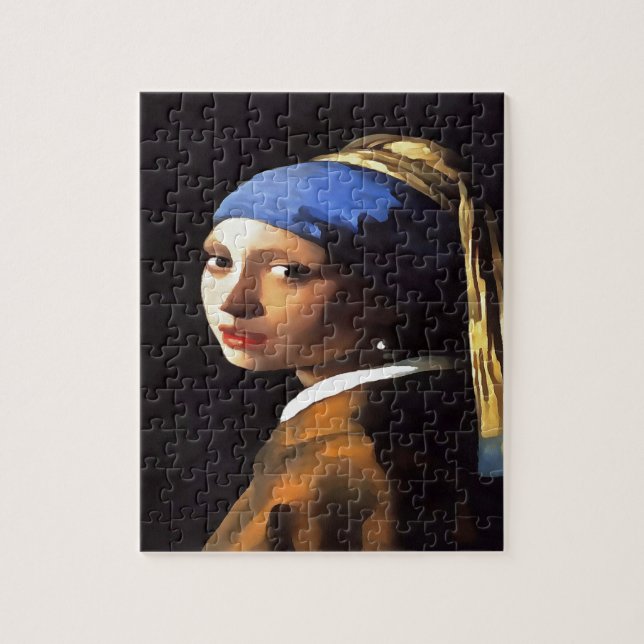 Girl with a Pearl Earring After Johannes Vermeer Jigsaw Puzzle (Vertical)