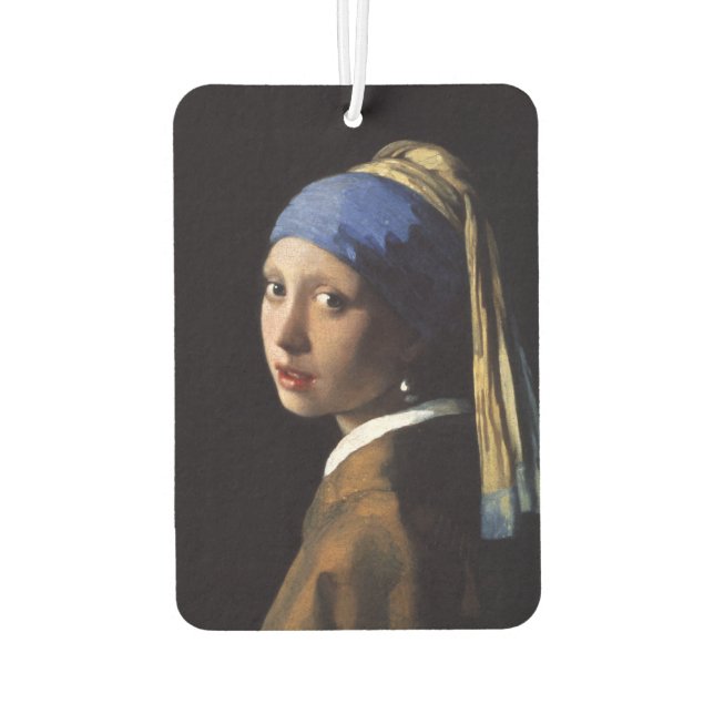 Girl With A Pearl Earring by Johannes Vermeer Car Air Freshener (Back)