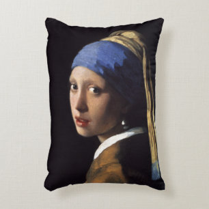 Girl With A Pearl Earring by Johannes Vermeer Decorative Cushion