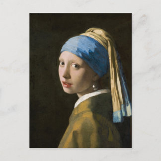 Girl with a Pearl Earring by Johannes Vermeer Holiday Postcard