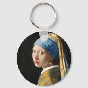 Girl with a Pearl Earring by Johannes Vermeer Key Ring