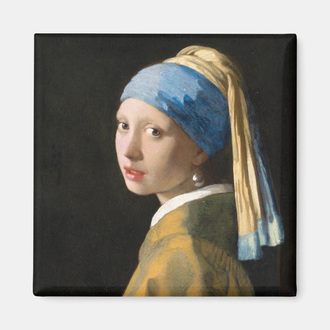 Girl with a Pearl Earring by Johannes Vermeer Magnet (Front)