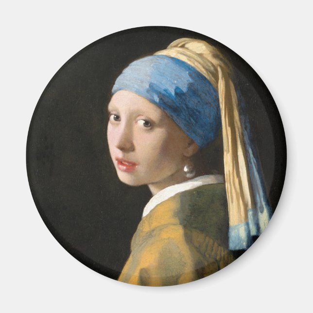 Girl with a Pearl Earring by Johannes Vermeer Magnet (Front)
