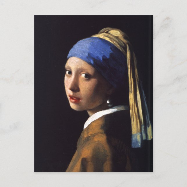 Girl with a pearl earring. By Johannes Vermeer Postcard (Front)