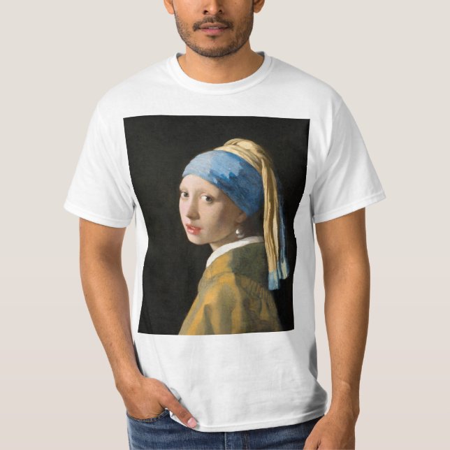 Girl with a Pearl Earring by Johannes Vermeer T-Shirt (Front)