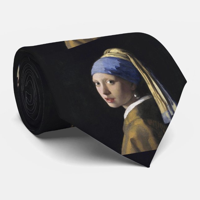 Girl with a Pearl Earring by Johannes Vermeer Tie (Rolled)