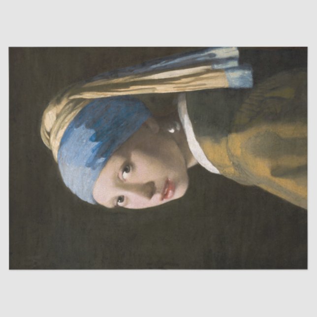 Girl with a Pearl Earring by Johannes Vermeer Tissue Paper (Front)