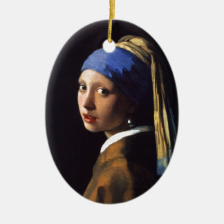 Girl with a Pearl Earring, By Vermeer Ceramic Tree Decoration