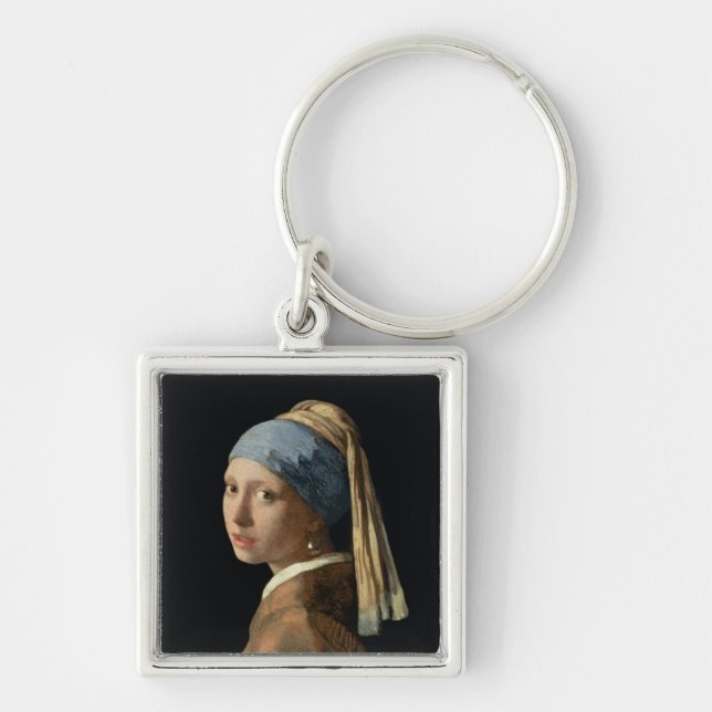 Girl with a Pearl Earring, c.1665-6 (oil on canvas Key Ring (Front)