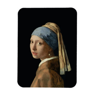 Girl with a Pearl Earring, c.1665-6 (oil on canvas Magnet