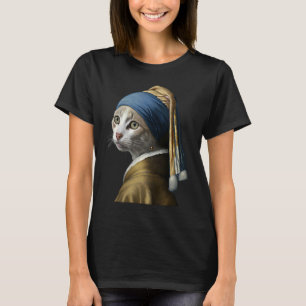 Girl with a Pearl Earring Cat 1 T-Shirt