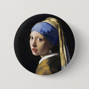 Girl with a Pearl Earring, Jan Vermeer 6 Cm Round Badge