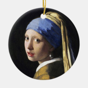 Girl with a Pearl Earring, Jan Vermeer Ceramic Tree Decoration