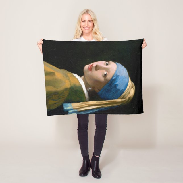 Girl with a Pearl Earring, Johannes Vermeer, 1665 Fleece Blanket (In Situ)