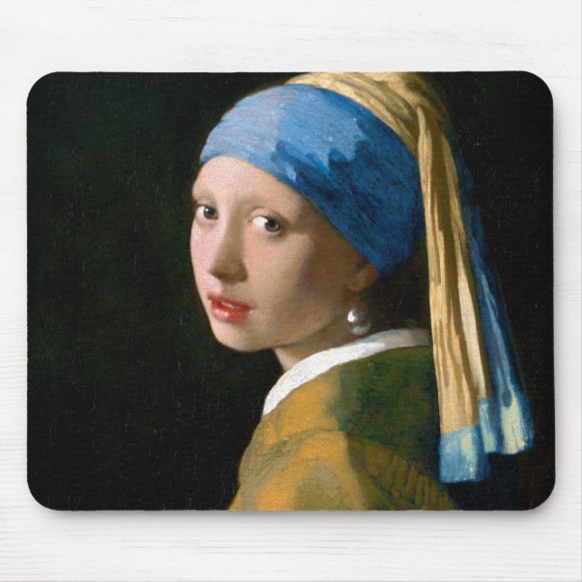 Girl with a Pearl Earring, Johannes Vermeer, 1665 Mouse Pad (Front)