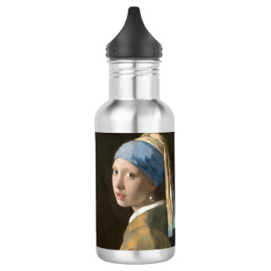 Girl with a Pearl Earring-Johannes Vermeer Art 532 Ml Water Bottle