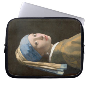 Girl with a Pearl Earring-Johannes Vermeer Art Laptop Sleeve