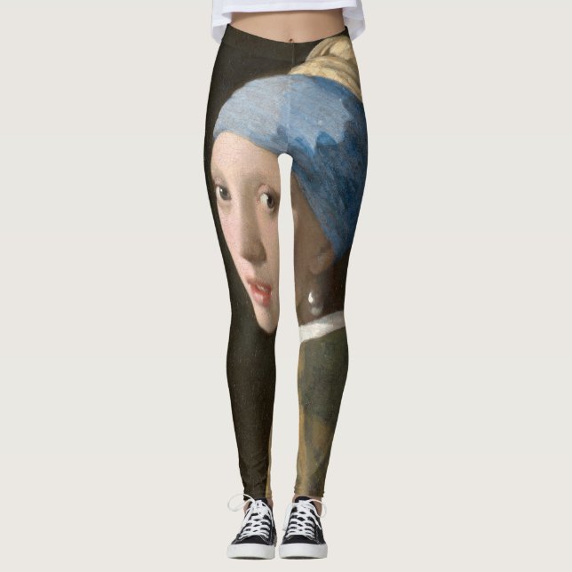 Girl with a Pearl Earring-Johannes Vermeer Art  Leggings (Front)