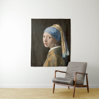 Girl with a Pearl Earring-Johannes Vermeer Art Tapestry