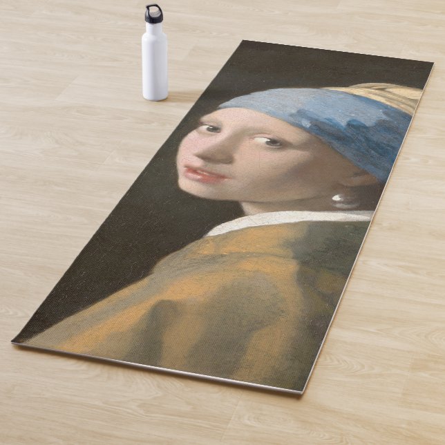 Girl with a Pearl Earring-Johannes Vermeer Art Yoga Mat (In Situ)