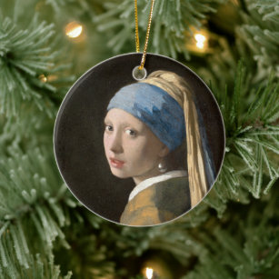 Girl with a Pearl Earring   Johannes Vermeer Ceramic Ornament