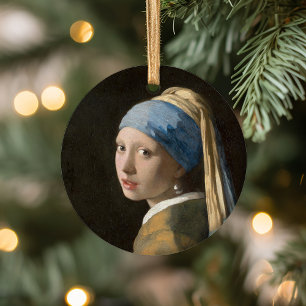 Girl with a Pearl Earring   Johannes Vermeer Ceramic Ornament