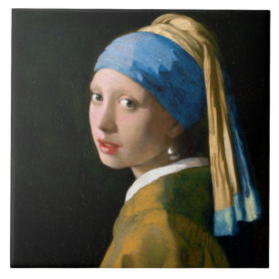 Girl with a Pearl Earring, Johannes Vermeer Ceramic Tile