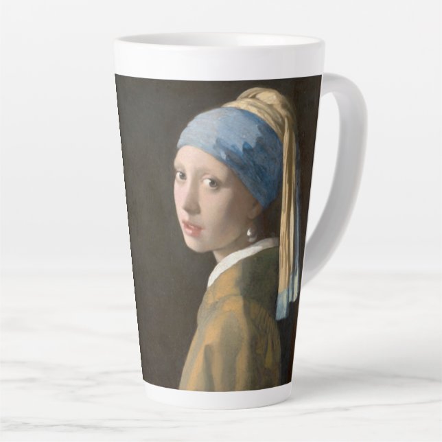 Girl with a Pearl Earring Latte Mug (Right Angle)