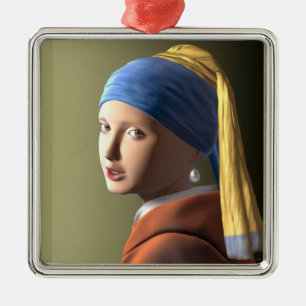 Girl with a pearl earring metal ornament