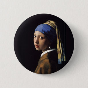 Girl with a Pearl Earring Painting 6 Cm Round Badge
