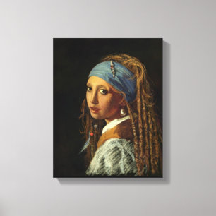 Girl with a pearl earring parody canvas print