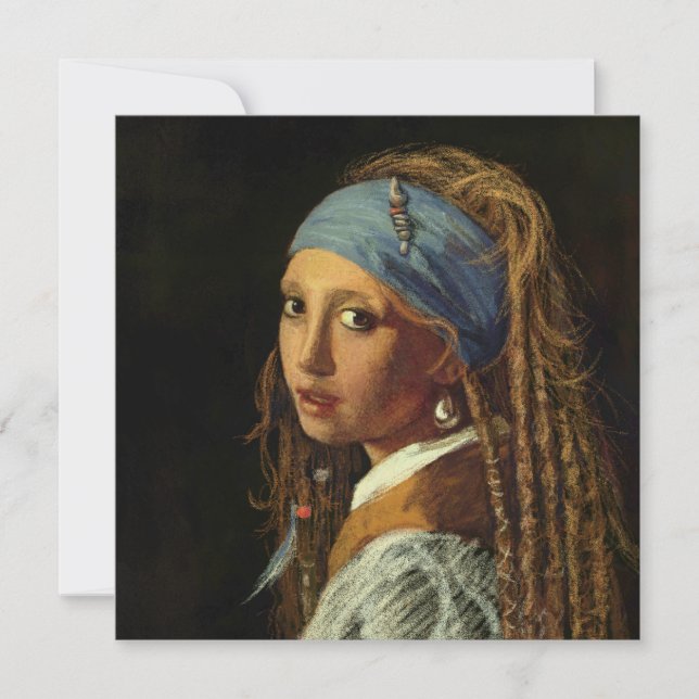 Girl with a pearl earring parody holiday card (Front)