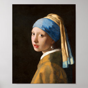 Girl with a Pearl Earring Portrait Painting Poster