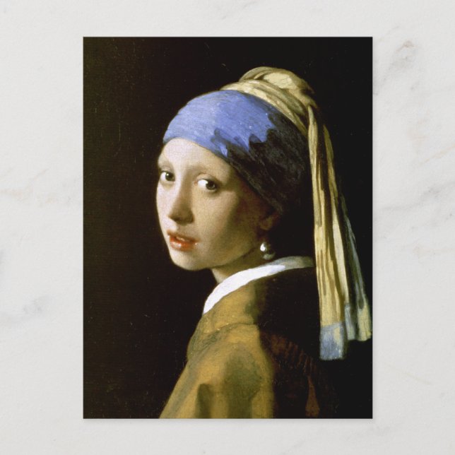 Girl with a Pearl Earring Vermeer Fine Art Postcard (Front)