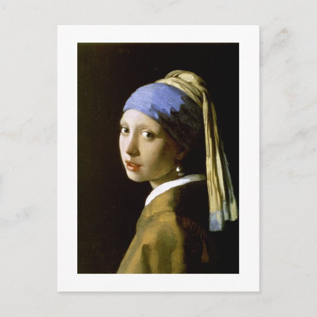 Girl with a Pearl Earring Vermeer Fine Art Postcard (Front)