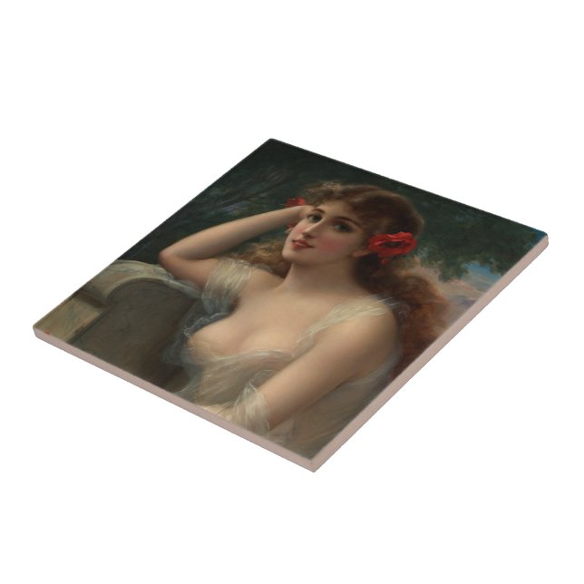 Girl with a Poppy Tile (Side)