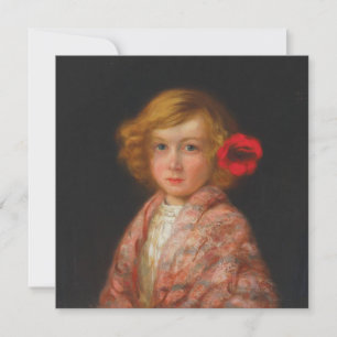 Girl With a Red Flower in Her Hair Card