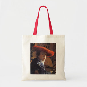 Girl with a Red Hat, c.1665 (oil on panel) Tote Bag